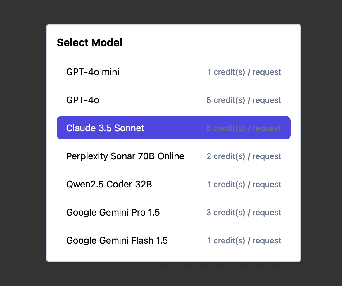 Switching between AI models is super easy!